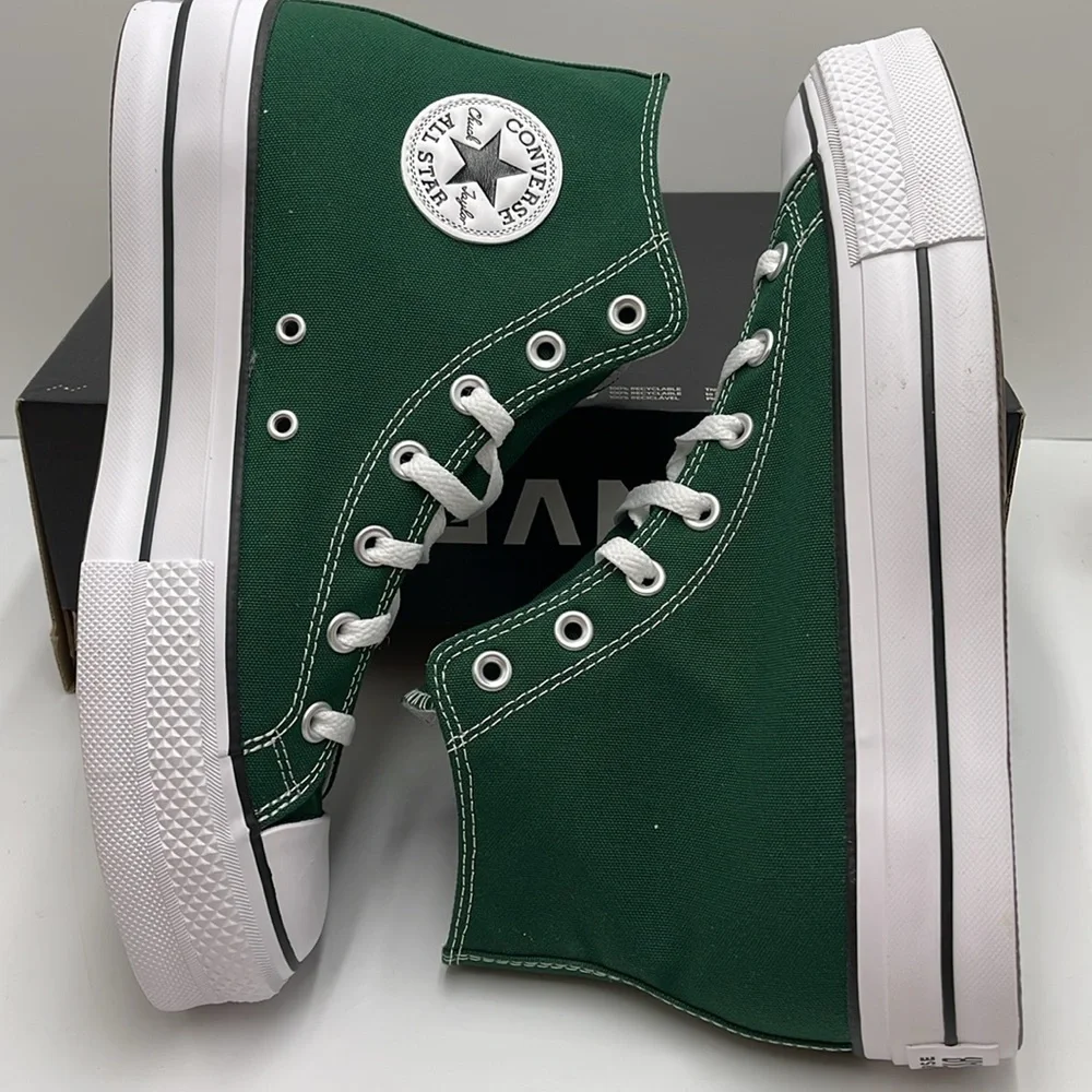 Converse Men’s CTAS LIFT HI
MIDNIGHT CLOVER/WHITE/BLACK A09987C Platforms Sneakr - Picture 12 of 16